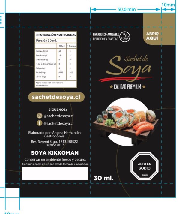 Caja sachet de Soya (250 unidades) 30ml